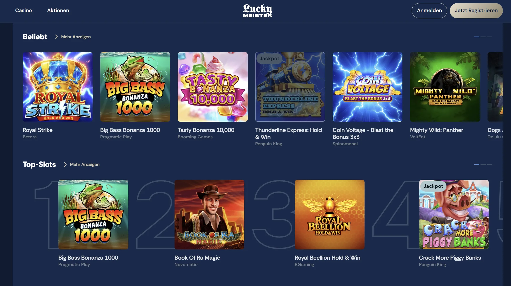 Lucky Meister Casino Spiele